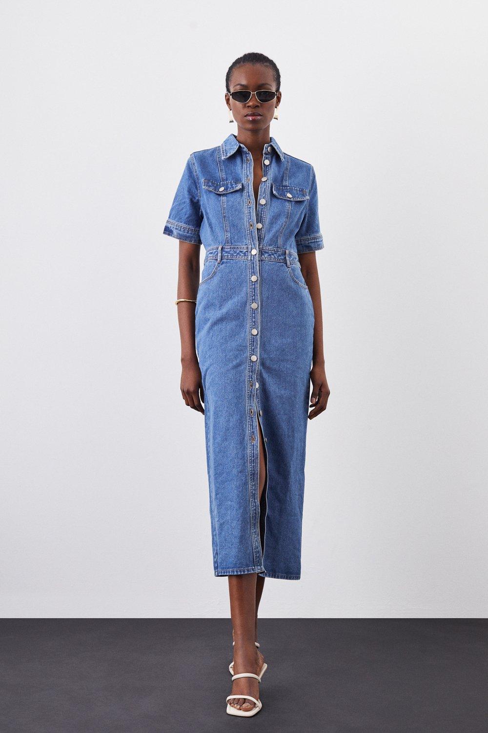 Denim Dresses Denim Midi Dresses Karen Millen